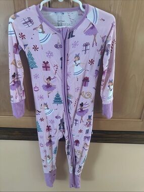 Little Sleepies Pink Lilac Nutcracker Ballerina Print Footed One-Piece